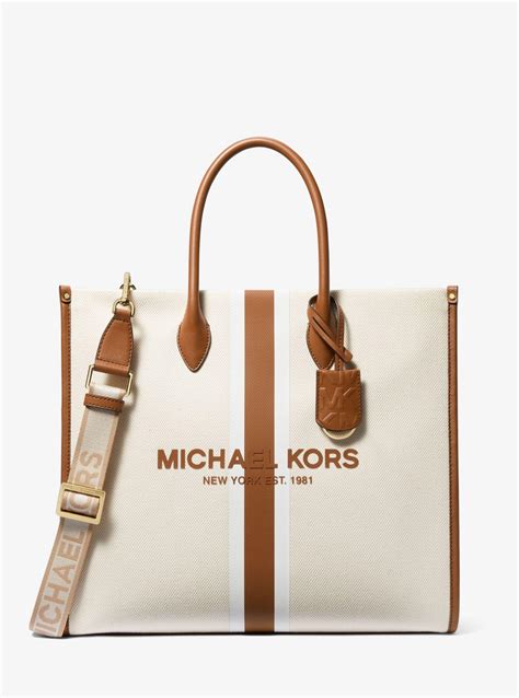 michael michael kors bay large woven canvas tote bag|michael kors mirella tote bag.